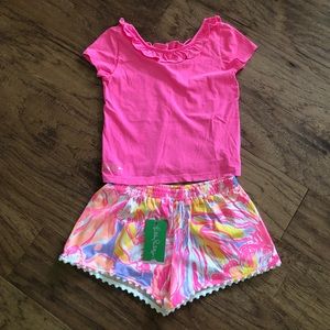 Lilly Pulitzer GIRLS shots and ruffled top 6/7